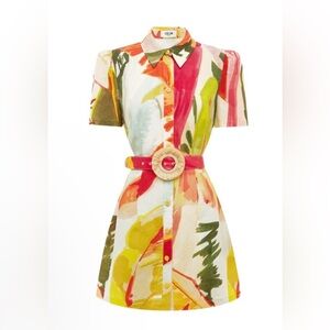 🌸 NWT Leo Lin Sydney “Bronte Mini Dress” – Rainforest Print – Size 8  🌸